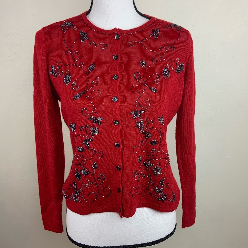 Peteti sophisticates red cardigan